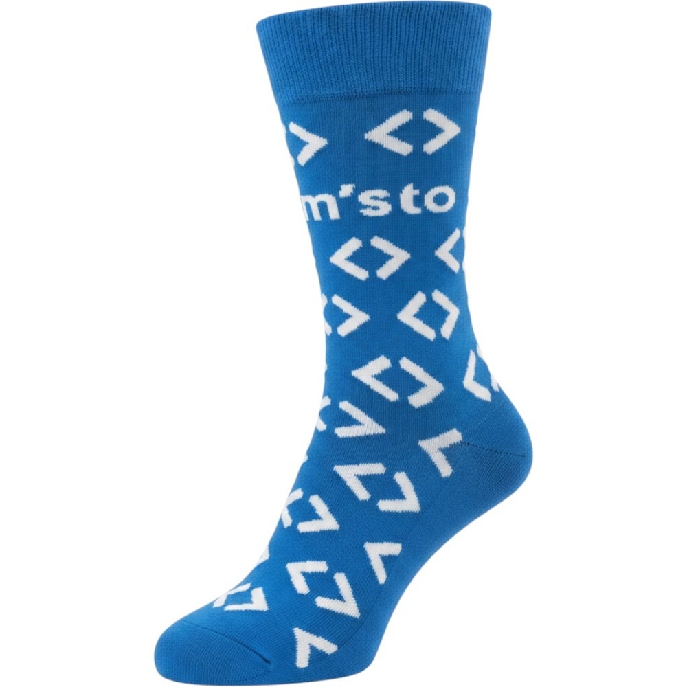 Sams Club Employee Promo Crew Socks‎ Blue White Diamond Pattern Logo Swag